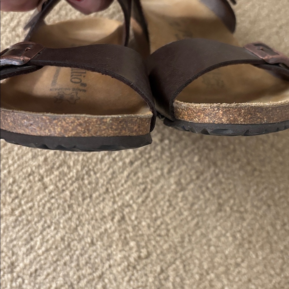 Birkenstock Papillio Dorothy Wedge Sandal Brown Bronze with Buckle Size 10 - Picture 8 of 11